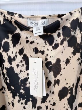 Rachel Zoe Black and Cream Animal-Print Skirt